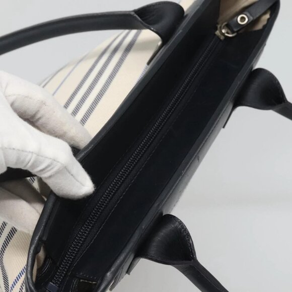 BURBERRY Hand Bag Canvas Beige Silver Auth - Picture 6 of 15